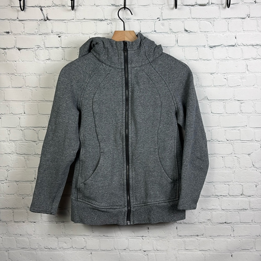 LULULEMON Scuba Hoodie Light Cotton Fleece Heathered Gray Speckled size 6